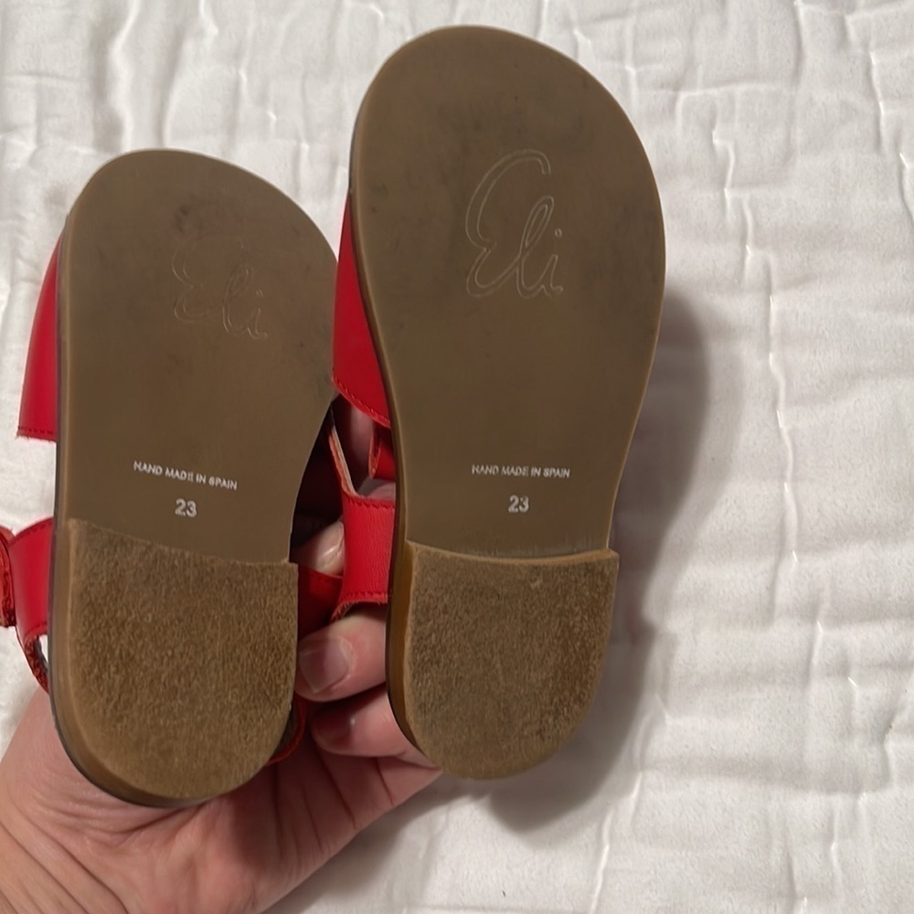 RED LEATHER CLASSIC SANDALS - Picture 7 of 8